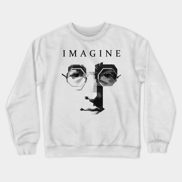 John Lennon Imagine Face Crewneck Sweatshirt by dsatrio99